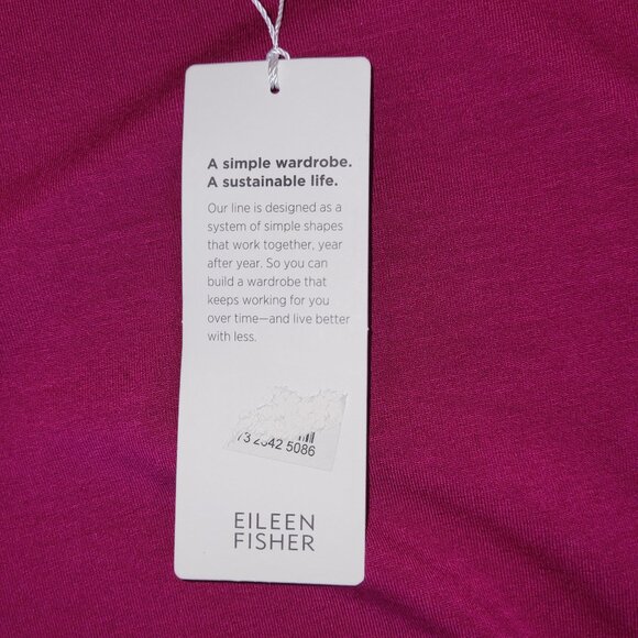 Eileen Fisher Magenta Funnel Neck Long Sleeve Boxy Top NWT Women's Size S - Picture 12 of 14